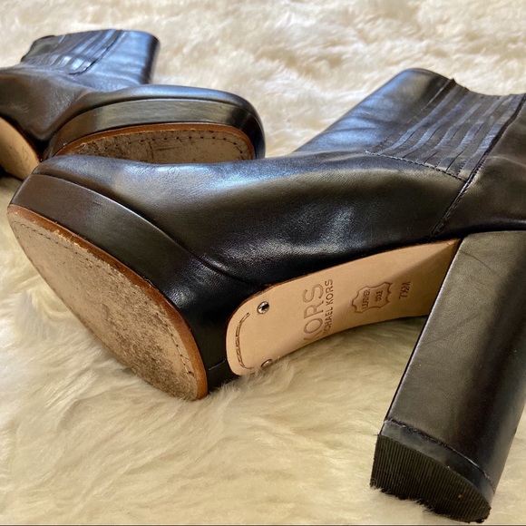 KORS Michael Kors Pulls up Black Heel Boots 7.5 - Picture 3 of 4